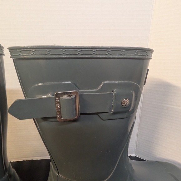 Hunter Grey Mid-Calf Rain Boots Bonus New Betsey Johnson Boot Shoe Liners - Picture 6 of 16